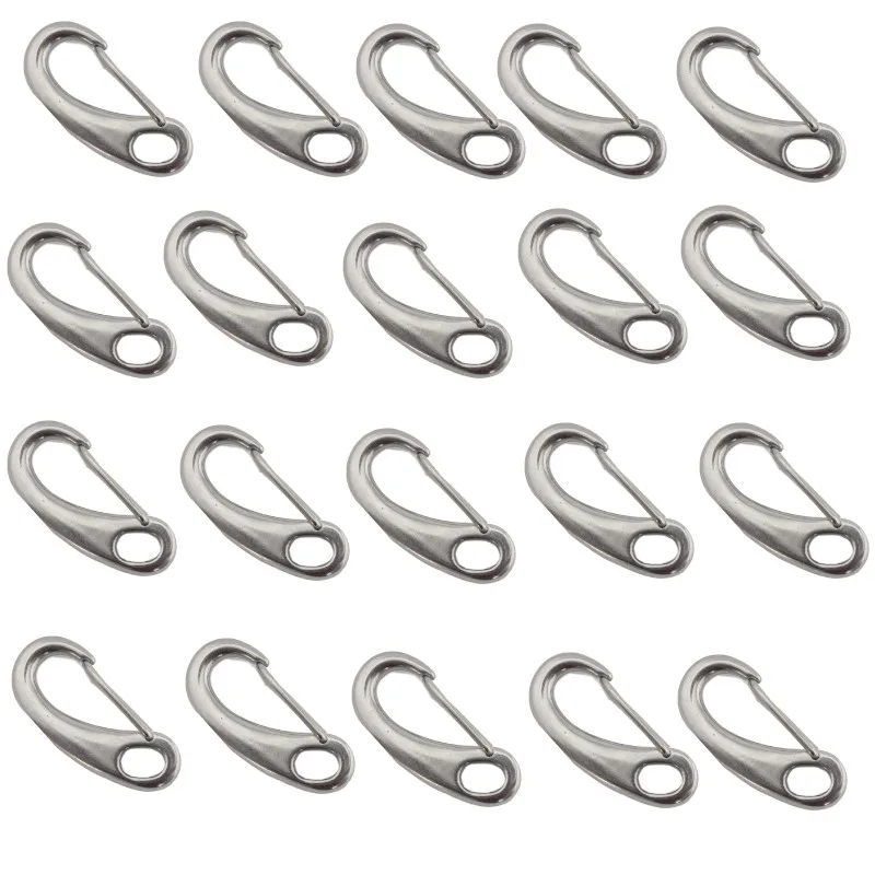 20Pcs/lot 50mm Boat Marine Stainless Steel Egg Shape Spring Snap Hook Clips Quick Link Carabiner Buckle for yacht accessories
20Pcs/lot 50mm Boat Marine Stainless Steel Egg Shape Spring Snap Hook Clips Quick Link Carabiner Buckle for yacht accessories