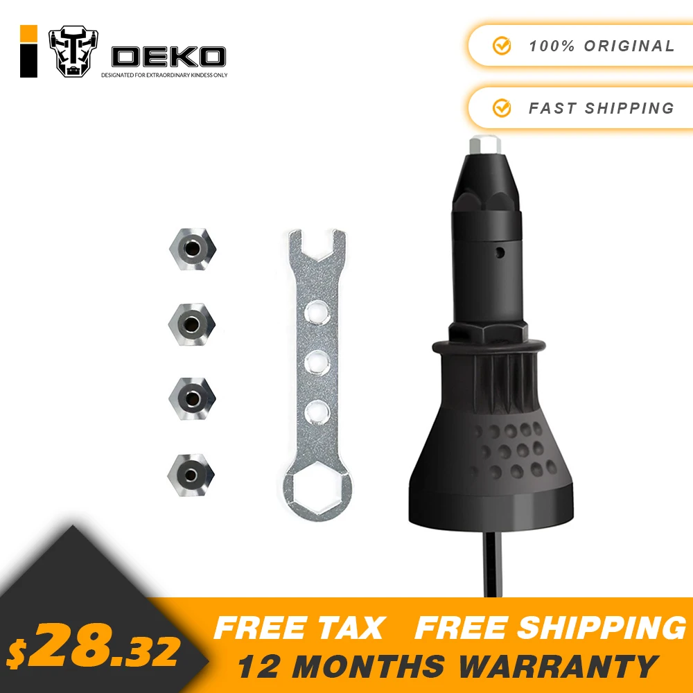 DEKO Electric Rivet Nut Gun Riveting Tool Cordless Riveting Drill Adaptor Insert Nut Tool
DEKO Electric Rivet Nut Gun Riveting Tool Cordless Riveting Drill Adaptor Insert Nut Tool