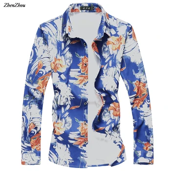 Long Sleeve Shirt Mens Fashion Male Social Shirt Casual Floral Hawaiian Shirt Brand Plus Size M-7XL Chemise Hawaiienne Homme
Long Sleeve Shirt Mens Fashion Male Social Shirt Casual Floral Hawaiian Shirt Brand Plus Size M-7XL Chemise Hawaiienne Homme