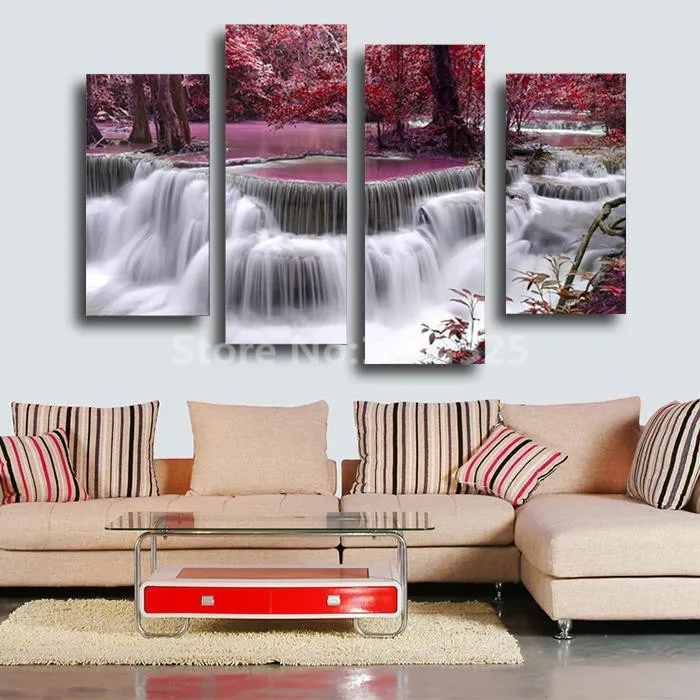 Red Trees And Waterfall Hd Wall Pictures Modern Home Decor 4Pcs Wall Art Landscape Canvas Painting On The Wall Decorative Murals
Red Trees And Waterfall Hd Wall Pictures Modern Home Decor 4Pcs Wall Art Landscape Canvas Painting On The Wall Decorative Murals
