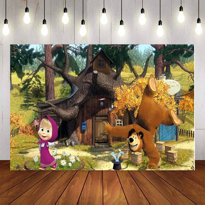Photography Background Cartoon Masha And Bear Vinyl Baby Birthday Party Child Forest Decor Photocall Backdrop Photo Studio
Photography Background Cartoon Masha And Bear Vinyl Baby Birthday Party Child Forest Decor Photocall Backdrop Photo Studio