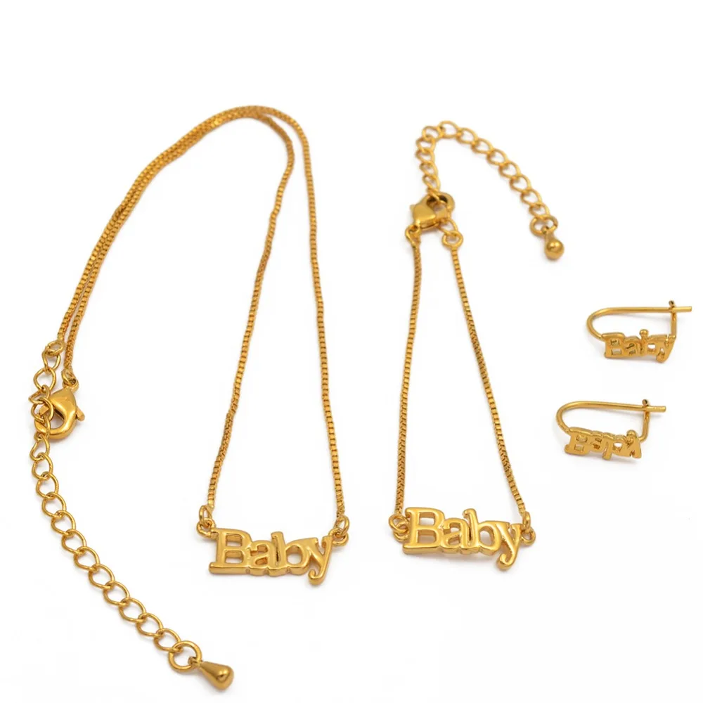 Anniyo Baby Jewelry 30cm Necklace & 13cm Bracelets Earrings for Kids Gold Color Jewellery Daughter's Birthday Gifts #048311
Anniyo Baby Jewelry 30cm Necklace & 13cm Bracelets Earrings for Kids Gold Color Jewellery Daughter's Birthday Gifts #048311
