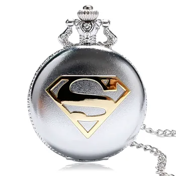 Retro Popular Fullmetal Superman Cartoon Theme Quartz Pocket watch Black/Bronze/Silver Color Pocket Watches with Necklace Gifts
Retro Popular Fullmetal Superman Cartoon Theme Quartz Pocket watch Black/Bronze/Silver Color Pocket Watches with Necklace Gifts