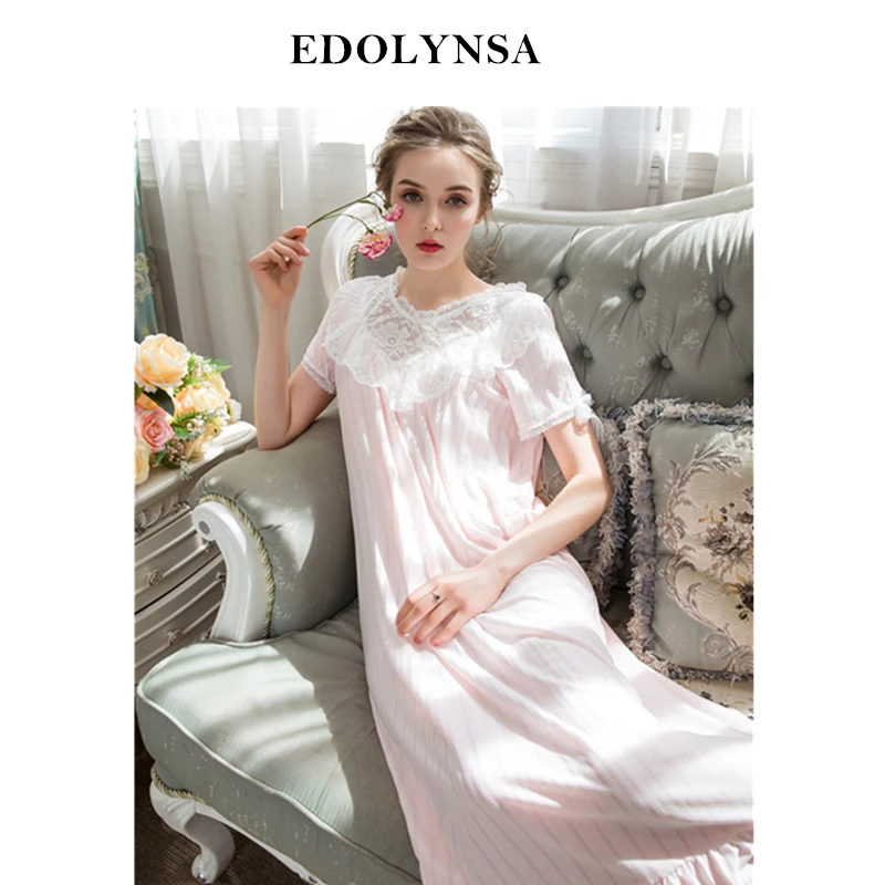 Nightgowns Women Sleep Lounge Lace Sleepwear Vintage Nightdress Indoor Clothing Nightwear Sexy Nightgown Female Home Dress #H586 
Nightgowns Women Sleep Lounge Lace Sleepwear Vintage Nightdress Indoor Clothing Nightwear Sexy Nightgown Female Home Dress #H586