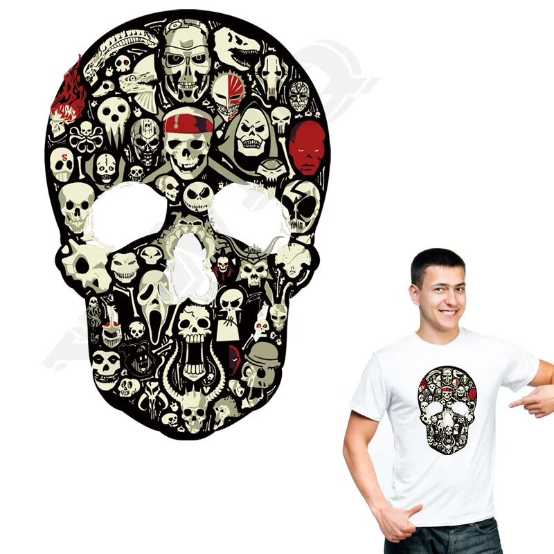 Cool Skulls Patches Heat Transfer Iron-on Patches For Clothes DIY Accessory Decoration T-shirt Dresses Appliques Badges
Cool Skulls Patches Heat Transfer Iron-on Patches For Clothes DIY Accessory Decoration T-shirt Dresses Appliques Badges
