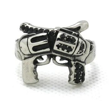 Fashion Top Quality USA Double Gun Cool Ring For Man 316L Stainless Steel Finger Hero Gun Amazing Ring New Style
Fashion Top Quality USA Double Gun Cool Ring For Man 316L Stainless Steel Finger Hero Gun Amazing Ring New Style