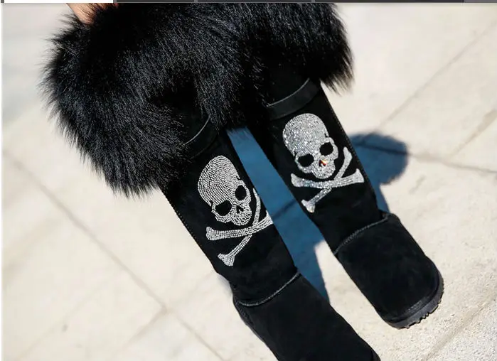 Rhinestone ucren knee-length boots high boots with fox toe boots leather snow boots
Rhinestone ucren knee-length boots high boots with fox toe boots leather snow boots