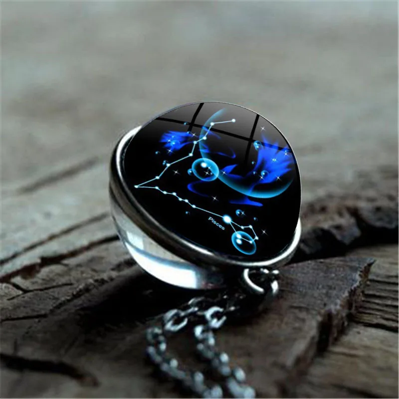 12 Constellation Double Side Ball Glass Pendant Necklace Zodiac Sign Personalized Jewelry Silver Chain Necklace Men Women Gifts
12 Constellation Double Side Ball Glass Pendant Necklace Zodiac Sign Personalized Jewelry Silver Chain Necklace Men Women Gifts