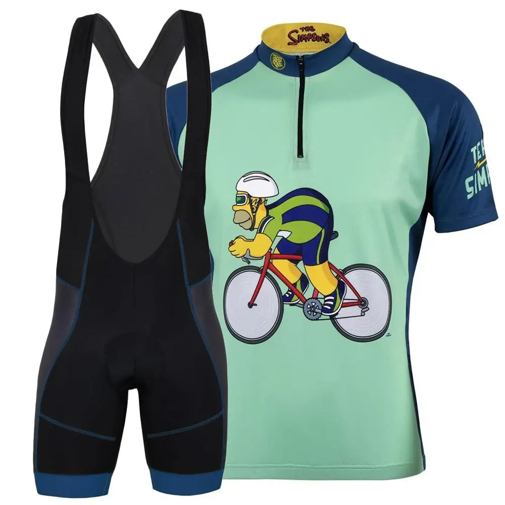 Фото Xvertex Cycling jersey 2019 Team Simpson cycling clothing homer Ropa ciclismo New style short sleeve Jersey riding sports wear | Спорт и