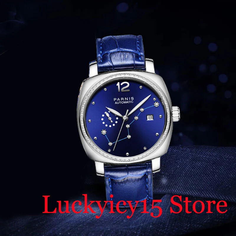 PARNIS Fashion Special Design Mechanical Automatic Men's Watch Royal Blue Dial 39mm Polished Watch Leather Strap Sapphire Glass
PARNIS Fashion Special Design Mechanical Automatic Men's Watch Royal Blue Dial 39mm Polished Watch Leather Strap Sapphire Glass