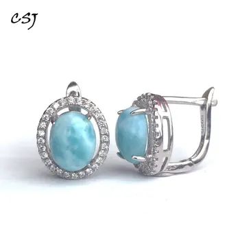 CSJ Classic Larimar good Earring Sterling 925 Silver Natural Blue Gemstone Fine Jewelry Wedding Engagement Bands for Women Gift
CSJ Classic Larimar good Earring Sterling 925 Silver Natural Blue Gemstone Fine Jewelry Wedding Engagement Bands for Women Gift