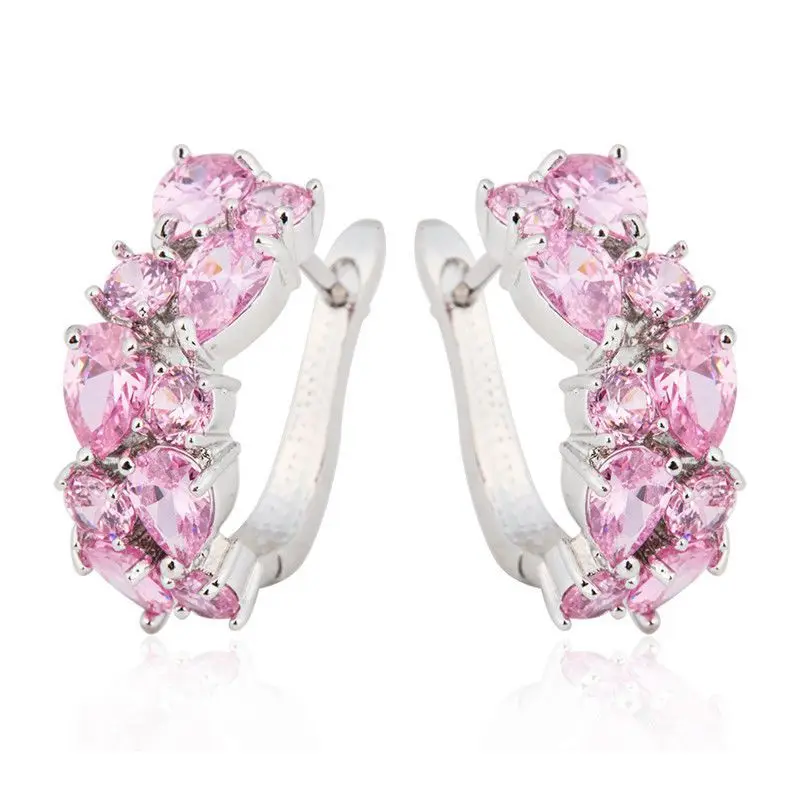 Luxury Princess Pink Cut Zircon Stud Earrings Women Girl Fantasy Silver Dangle Ear Studs Earrings Wedding Jewelry Gifts L4H685
Luxury Princess Pink Cut Zircon Stud Earrings Women Girl Fantasy Silver Dangle Ear Studs Earrings Wedding Jewelry Gifts L4H685