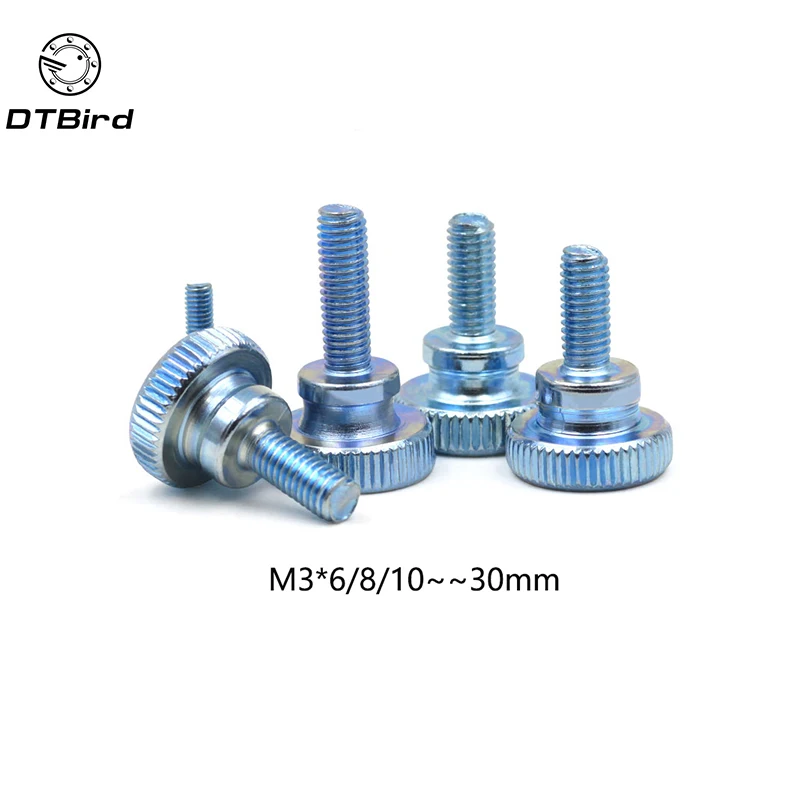50pcs M3 Carbon Steel thumb screw with collar round head with knurling manual adjustment screws bolt GB834 M3*(6/8/10~30) MM
50pcs M3 Carbon Steel thumb screw with collar round head with knurling manual adjustment screws bolt GB834 M3*(6/8/10~30) MM