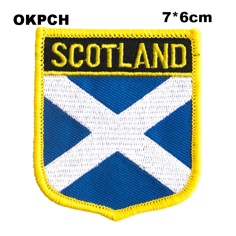 

Scotland Shield Shape Flag patches embroidered flag patches national flag patches for Cothing DIY Decoration PT0241-S