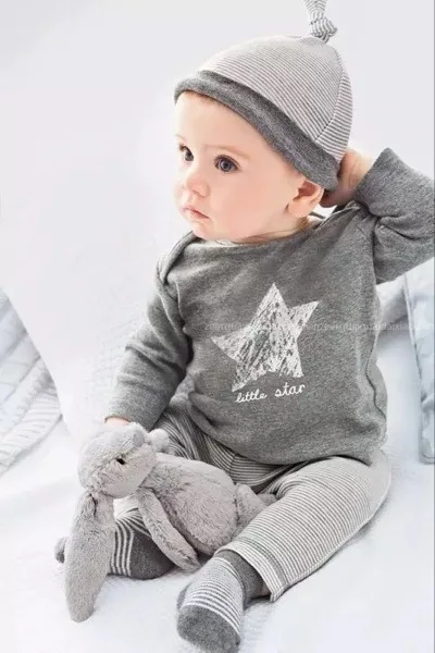 Foreign trade children's clothing stars baby suit pure cotton Male baby suit three-piece with hat JX-0085
Foreign trade children's clothing stars baby suit pure cotton Male baby suit three-piece with hat JX-0085