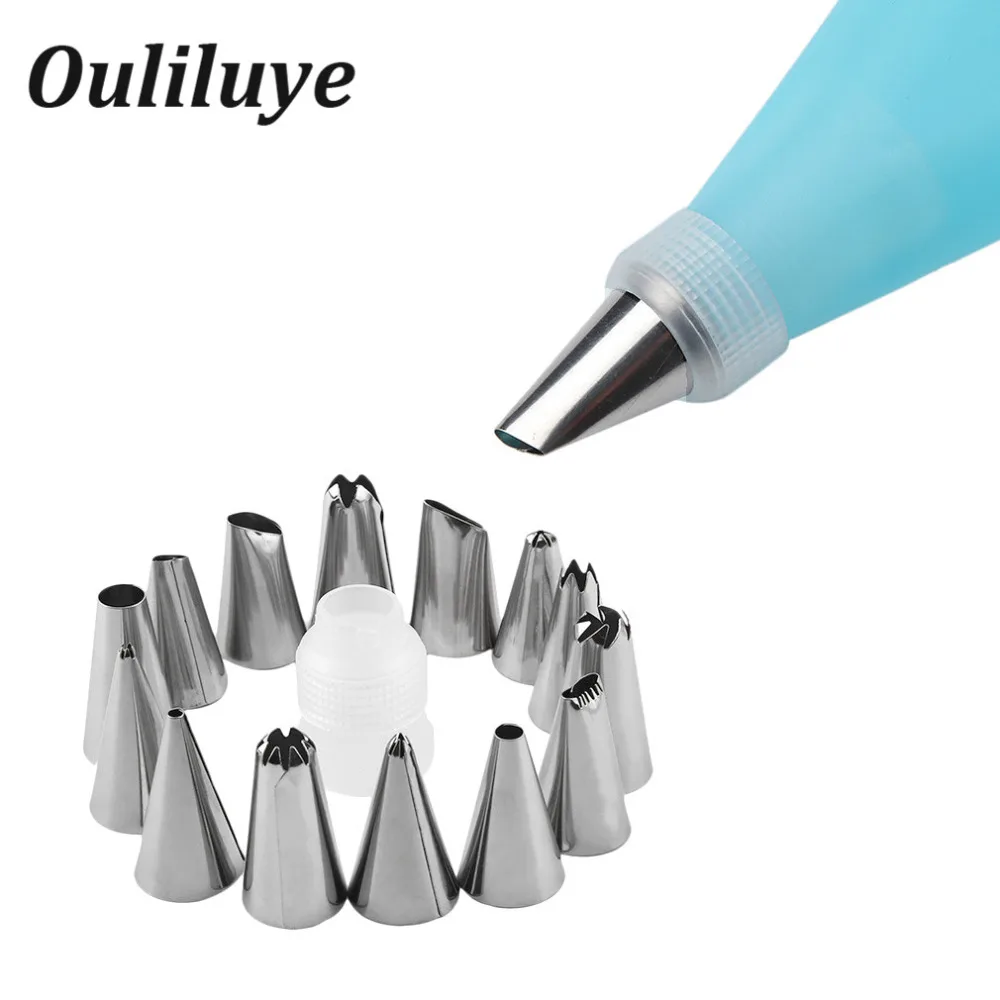 Reusable Silicone Squeeze Pastry Bag Icing Piping Nozzle Cream Pastry Cake Decorating Tools 16pc/1Set Kitchen Baking Gadgets
Reusable Silicone Squeeze Pastry Bag Icing Piping Nozzle Cream Pastry Cake Decorating Tools 16pc/1Set Kitchen Baking Gadgets