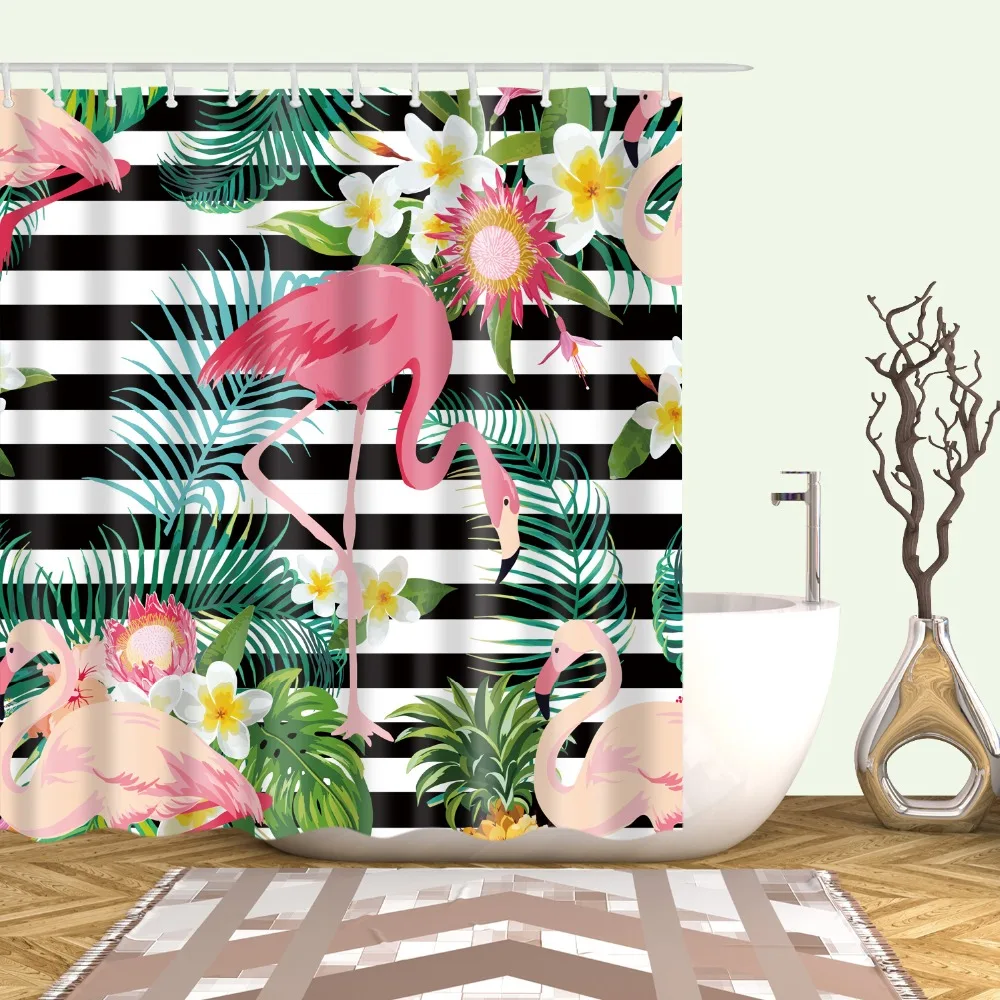 Tropical Animal Flamingo Shower Curtains Bathroom Curtain Frabic Waterproof Mildewproof Polyester Bath Curtain With Hooks 
Tropical Animal Flamingo Shower Curtains Bathroom Curtain Frabic Waterproof Mildewproof Polyester Bath Curtain With Hooks