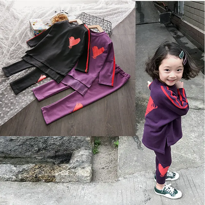 2019 Girls Set Love Short and Long T-shirts and trousers Spring and Autumn new children's wear
2019 Girls Set Love Short and Long T-shirts and trousers Spring and Autumn new children's wear