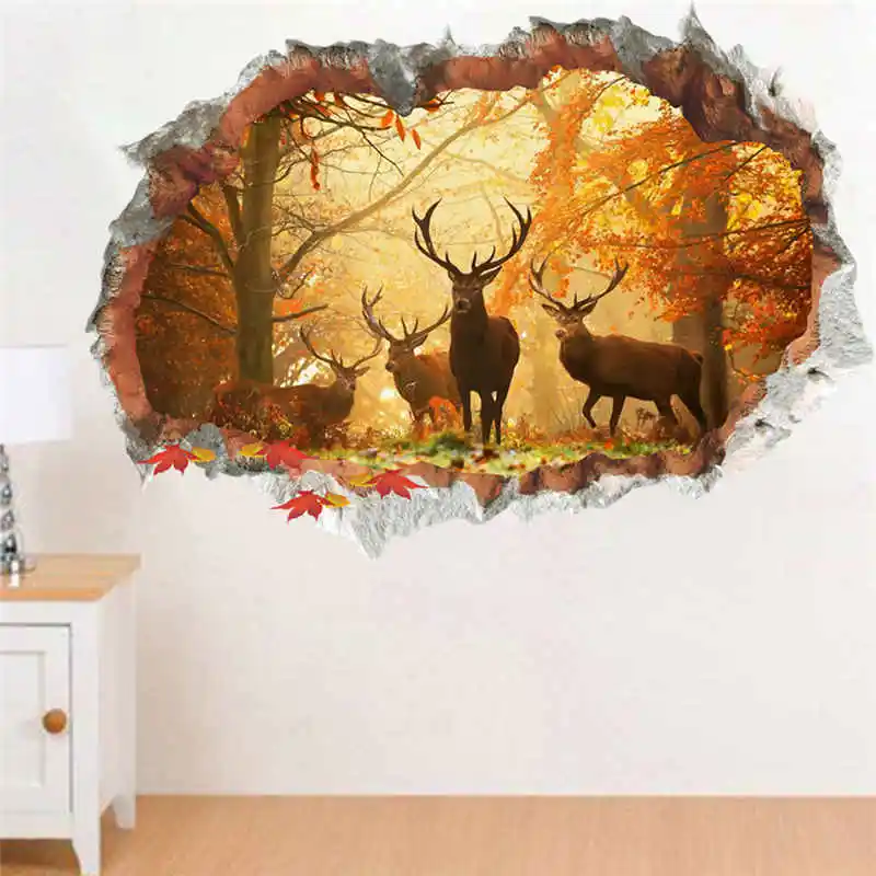 Forest Jungle Wild Deer Leaf Wall Stickers 3D Vivid Wall Decals Poster Mural Living Room Bedroom Home Decor
Forest Jungle Wild Deer Leaf Wall Stickers 3D Vivid Wall Decals Poster Mural Living Room Bedroom Home Decor