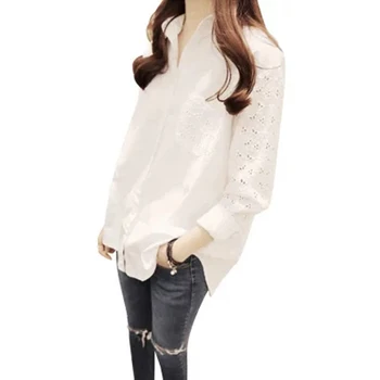 2019 summer 100% cotton women white shirt hollow out lace loose long-sleeved plus size 5XL louse tops
2019 summer 100% cotton women white shirt hollow out lace loose long-sleeved plus size 5XL louse tops