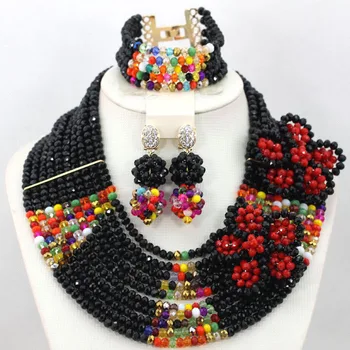 Summer Black Indain Bridal Jewelry Set Multicolor African Women Wedding Crystal Beads Jewelry Set Party Jewelry Set Gifts QW471
Summer Black Indain Bridal Jewelry Set Multicolor African Women Wedding Crystal Beads Jewelry Set Party Jewelry Set Gifts QW471