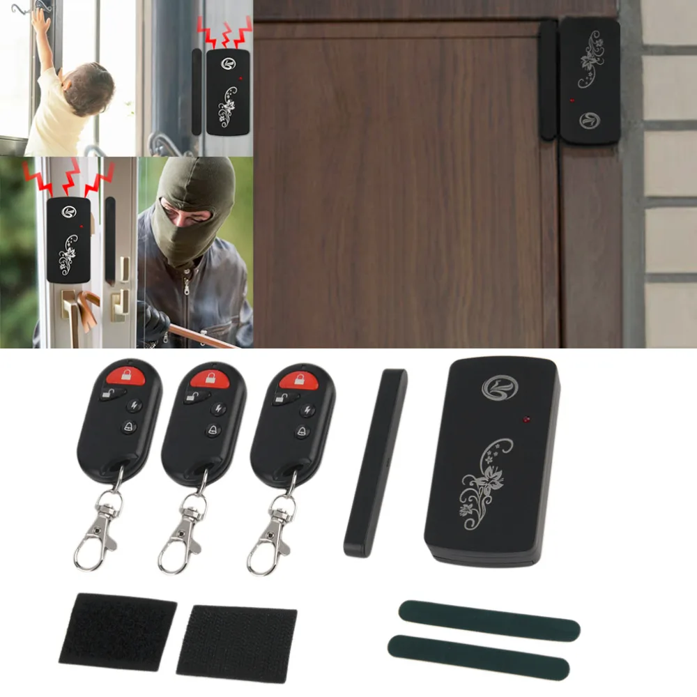 Image Smart Magnetic Sensor Remote Control Wireless GSM Door Window Voice Alarm Home House Entry Burglar Security System Black