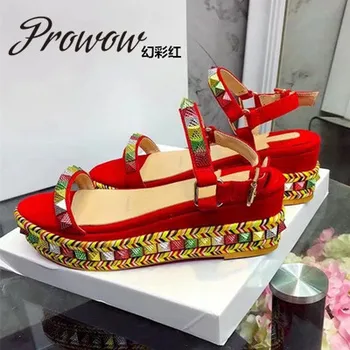 Prowow New Luxury Designer Quality Genuine Leather Pearl Studded Summer Sandals Open Toe Buckle Strap Sexy Wedges Shoes Women
Prowow New Luxury Designer Quality Genuine Leather Pearl Studded Summer Sandals Open Toe Buckle Strap Sexy Wedges Shoes Women