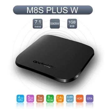 

New M8S PLUS W Android 7.1 TV Box Amlogic S905W Quad Core H.265 HDR 1GB / 8GB Miracast Airplay DLNA WiFi HD Smart Media Player