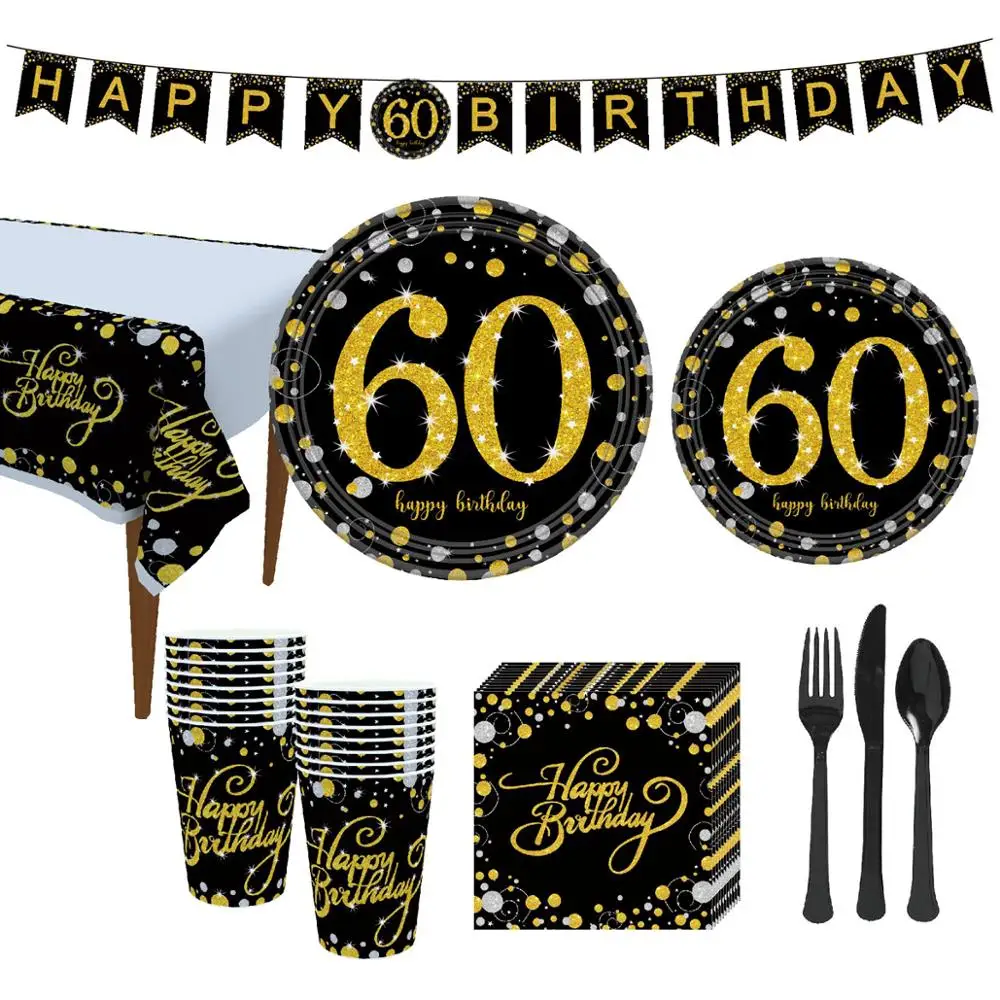 Taoup Gold Black 60th Birthday Party Tableware Cups Plates Towels Table Cover Happy 60 Birthday Party Decors Adult Grandparents
Taoup Gold Black 60th Birthday Party Tableware Cups Plates Towels Table Cover Happy 60 Birthday Party Decors Adult Grandparents