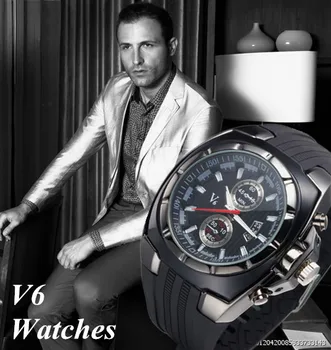 Men Sports Watches Fashion Brand V6 Military Quartz Watch Round Dial Silicone Strap Wristwatch Cool Clock gold case relojes
Men Sports Watches Fashion Brand V6 Military Quartz Watch Round Dial Silicone Strap Wristwatch Cool Clock gold case relojes