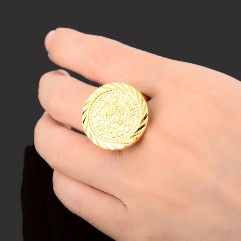 Wedding Bands Yellow Gold Color Round Coin Engagement Rings For Women Bague Femme Anillos Bridal Jewelry Accessories Bijoux
Wedding Bands Yellow Gold Color Round Coin Engagement Rings For Women Bague Femme Anillos Bridal Jewelry Accessories Bijoux