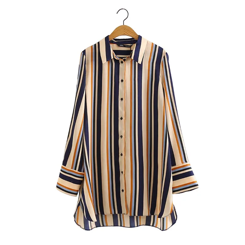 CS1935 European Design Women Color Block Vertical Striped Print Shirts Female Casual Streewear Blouse Tops bust 96 - 104cm
CS1935 European Design Women Color Block Vertical Striped Print Shirts Female Casual Streewear Blouse Tops bust 96 - 104cm