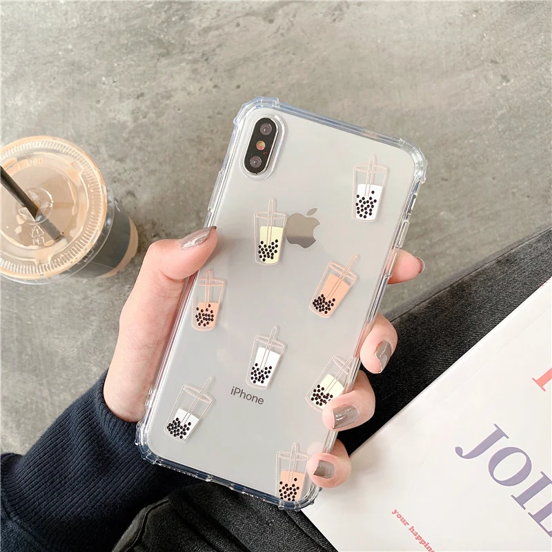 Bubble tea four corner shockproof phone Cases For iphone6 6s 7 8 plus case Anti-fall cover For iphone X XR XS XS Max Capa Fundas
Bubble tea four corner shockproof phone Cases For iphone6 6s 7 8 plus case Anti-fall cover For iphone X XR XS XS Max Capa Fundas