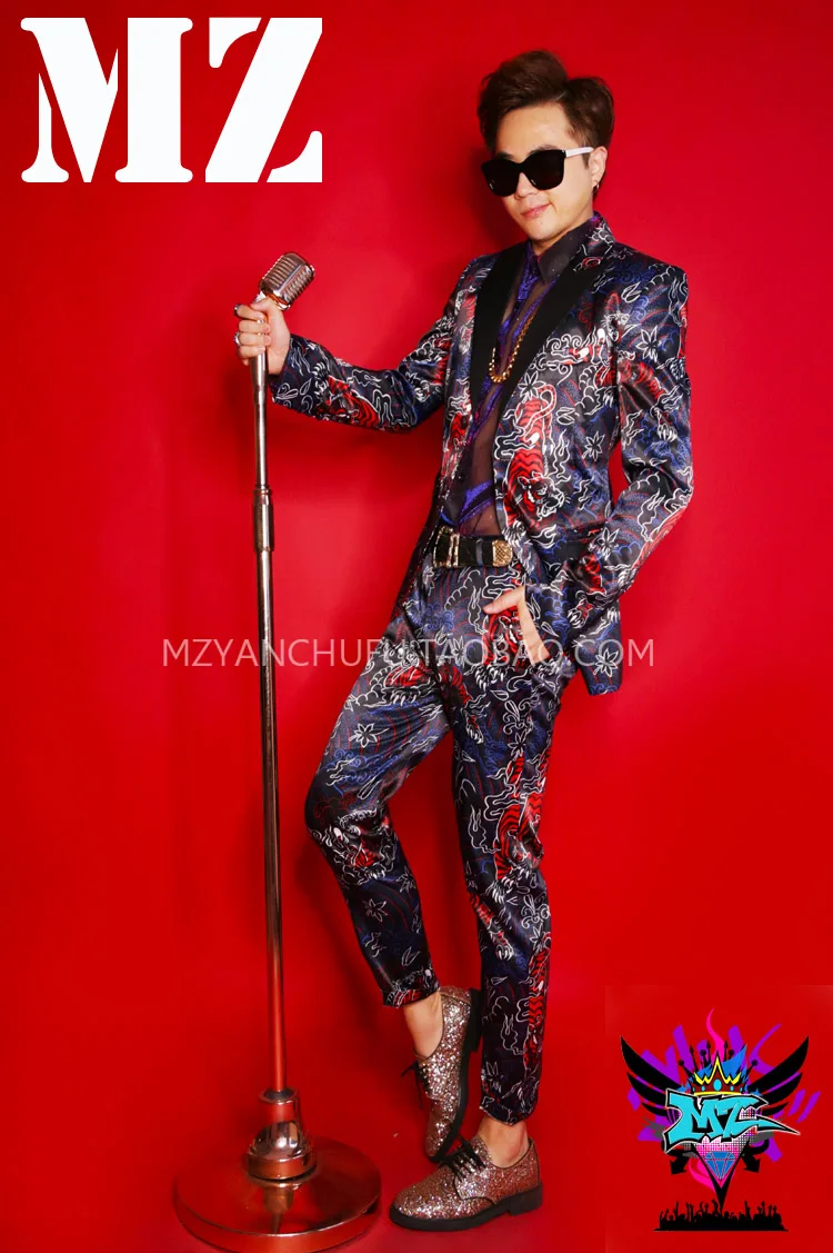 Clothing Men's Masculino Korean Printing Bright Silk Satin Suit Male Singer Nightclub Men's Bar Male DJ Slim Vestito Uomo
Clothing Men's Masculino Korean Printing Bright Silk Satin Suit Male Singer Nightclub Men's Bar Male DJ Slim Vestito Uomo