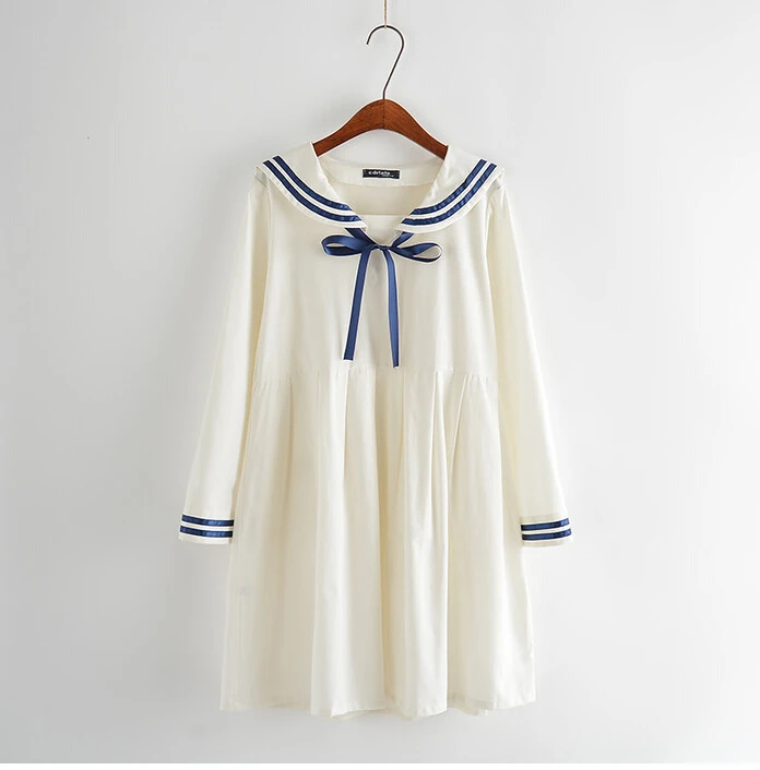 Spring Dress Cotton Linen Women Dress Sailor Collar Sweet Long Sleeve Cute Dress Solid Color White Blue Ball Gown Dress Vestidos
Spring Dress Cotton Linen Women Dress Sailor Collar Sweet Long Sleeve Cute Dress Solid Color White Blue Ball Gown Dress Vestidos