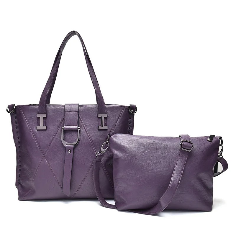 Soft Leather Women Composite Bag Two Pieces Female Dual-use Handbag Big Tote Bag Large Capacity Ladies Travel Handbags Black
Soft Leather Women Composite Bag Two Pieces Female Dual-use Handbag Big Tote Bag Large Capacity Ladies Travel Handbags Black