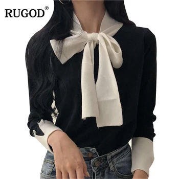 RUGOD Elegant Women Sweater with Bow Casual Solid Pullover Women Autumn Winter Fashion Knitted Women Tops sweters women invierno
RUGOD Elegant Women Sweater with Bow Casual Solid Pullover Women Autumn Winter Fashion Knitted Women Tops sweters women invierno