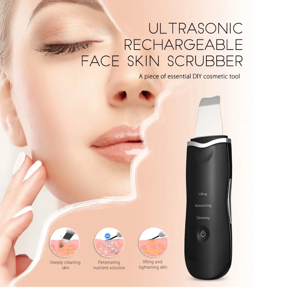 Ultrasonic Rechargeable Face Skin Scrubber Facial Cleaning Blackhead Removal Deep Face Clean Machine Scrubber Remove Dirt Tool
Ultrasonic Rechargeable Face Skin Scrubber Facial Cleaning Blackhead Removal Deep Face Clean Machine Scrubber Remove Dirt Tool