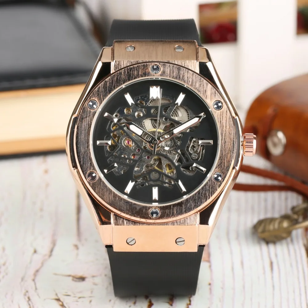 Fashion Mens Analog Automatic Mechanical Watch Silicone Strap Mechanical Watch for Teenagers Business Memorial Watches for Men
Fashion Mens Analog Automatic Mechanical Watch Silicone Strap Mechanical Watch for Teenagers Business Memorial Watches for Men