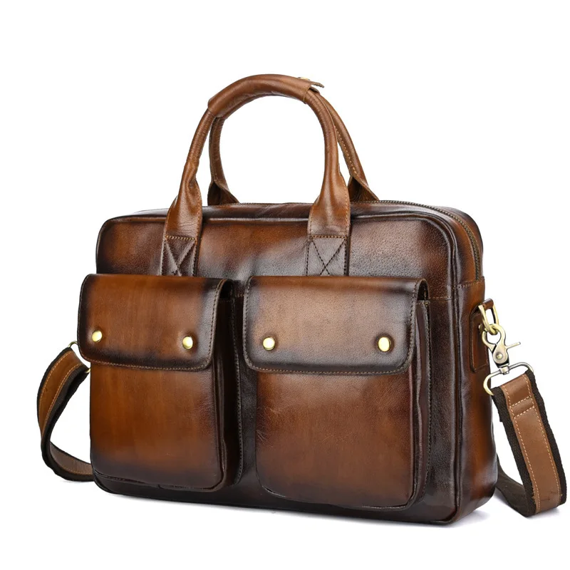 Men's handbag top layer cowhide leather single-shoulder bag business man bag computer briefcase
Men's handbag top layer cowhide leather single-shoulder bag business man bag computer briefcase