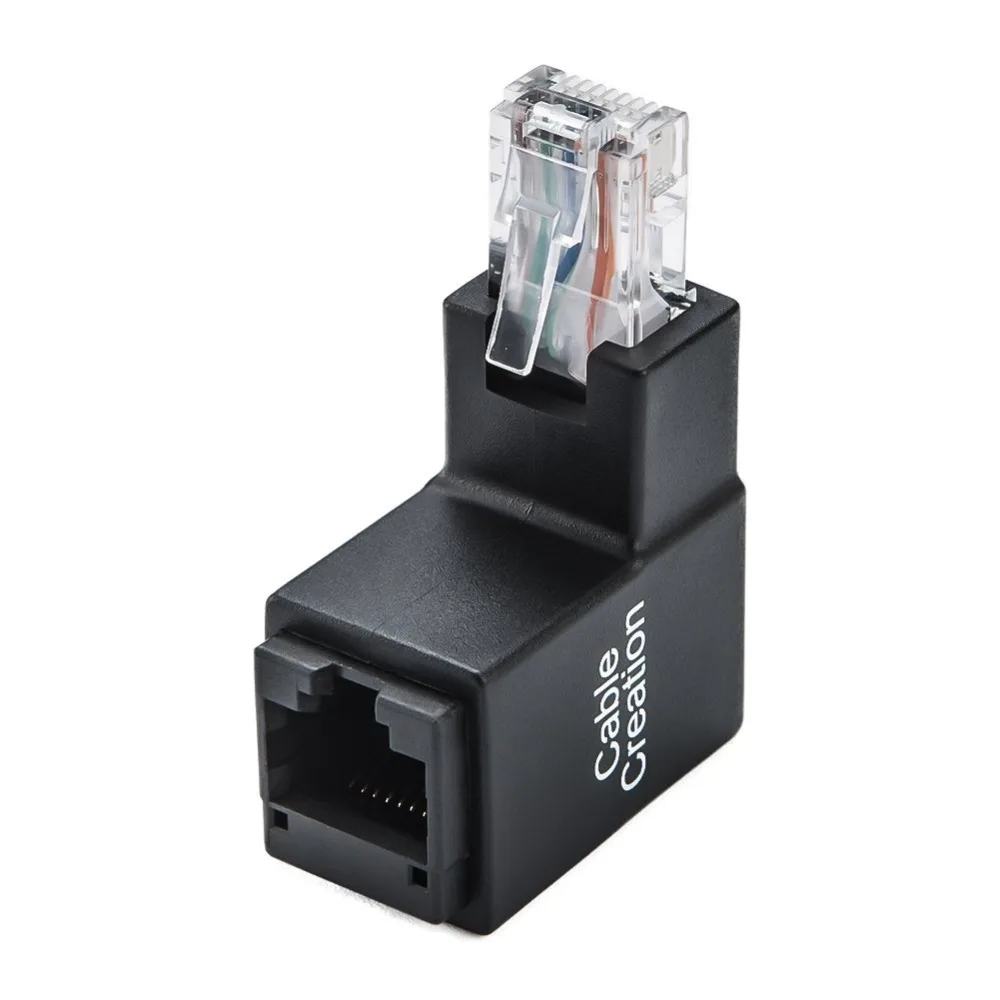 Cat5e/Cat6 Up Angle Ethernet Adapter, 90 Degree and 270 Degree RJ45/ 8P8C Ethernet Female to RJ45/ 8P8C Male Adapter
Cat5e/Cat6 Up Angle Ethernet Adapter, 90 Degree and 270 Degree RJ45/ 8P8C Ethernet Female to RJ45/ 8P8C Male Adapter