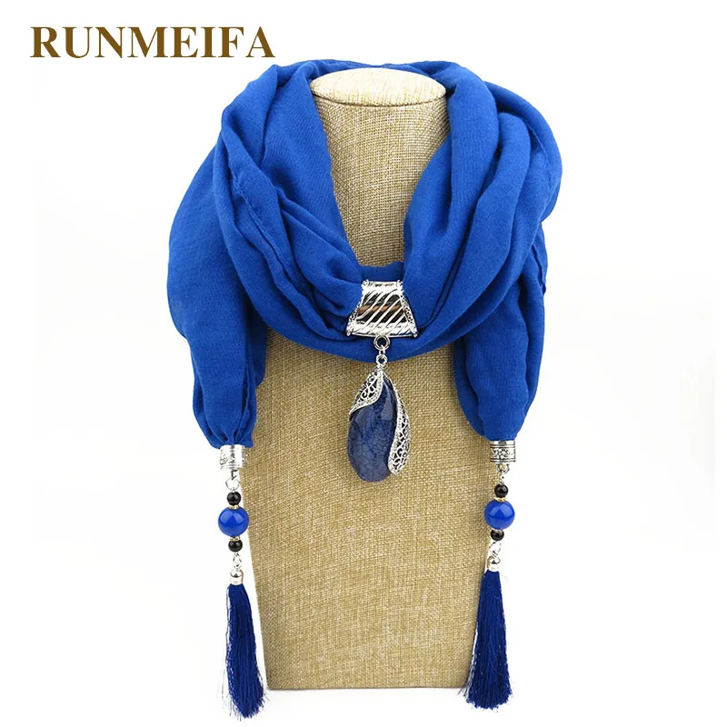 RUNMEIFA Fashion Women Voile Tassels Scarf With Jewelry Pendant Femme Gem Pendant Necklace Neckerchief Scarves Women Noble Scarf
RUNMEIFA Fashion Women Voile Tassels Scarf With Jewelry Pendant Femme Gem Pendant Necklace Neckerchief Scarves Women Noble Scarf