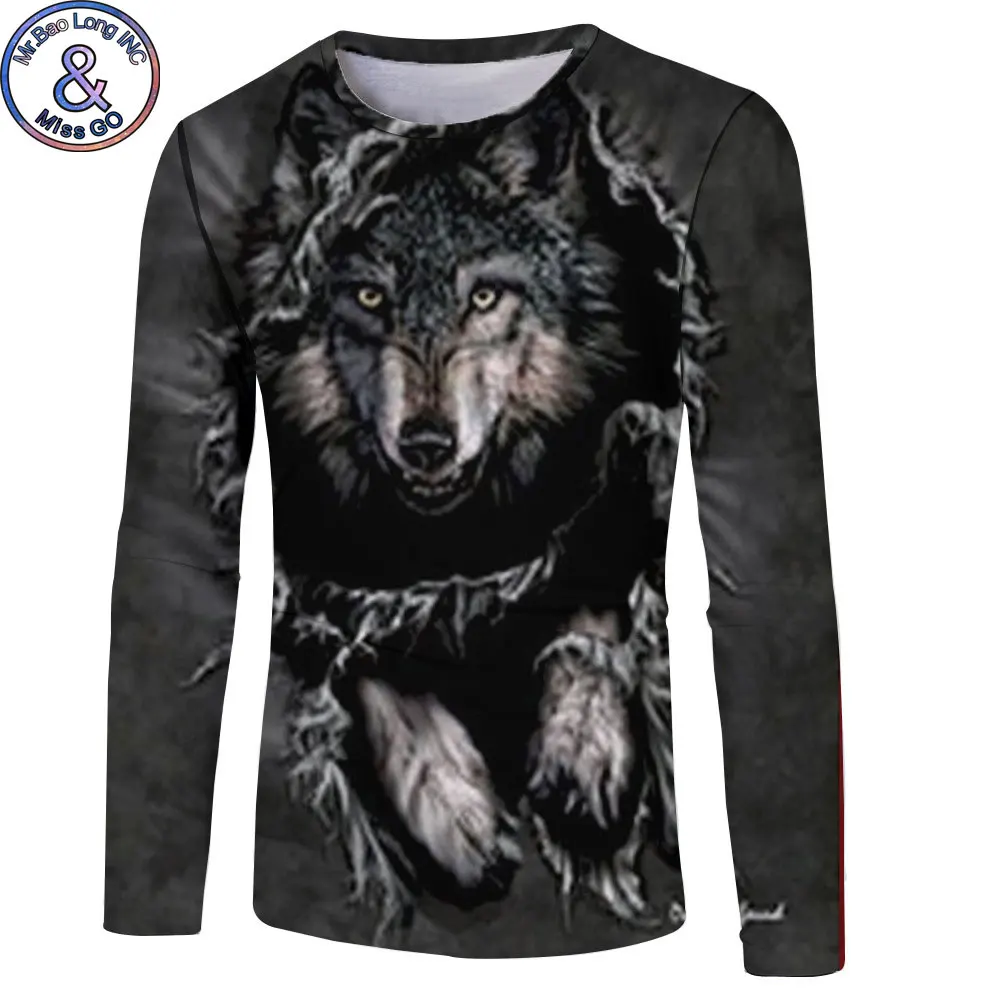 Funny 3D Wolf Printed T Shirts Men Women Slim Fit Long Sleeve T-shirt Mens Hip Hop Casual Tshirt Streetwear Tops Tee Shirt Homme
Funny 3D Wolf Printed T Shirts Men Women Slim Fit Long Sleeve T-shirt Mens Hip Hop Casual Tshirt Streetwear Tops Tee Shirt Homme