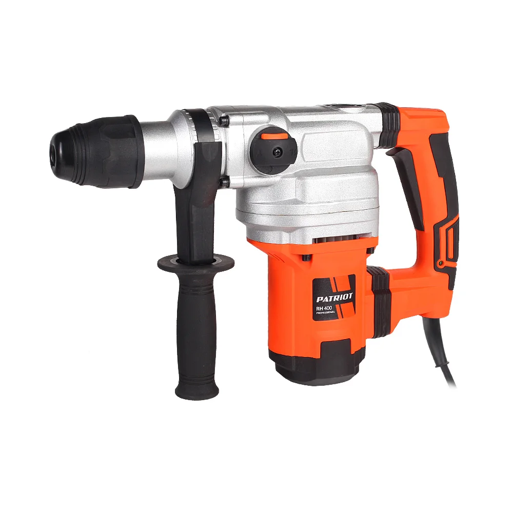 Перфоратор электрический PATRIOT RH400 (Мощность 1050 Вт, энергия удара 9 Дж, 2 режима: ударное сверление/долбление, число оборотов 480 об/мин, число ударов 3780 уд/мин, кейс)