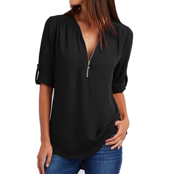 CUHAKCI Chiffon Blouses Casual Shirt Women Tops Zipper Half Sleeve V-Neck Blouse Loose Hot Sale Summer Plus Size Shirts 17Colors
CUHAKCI Chiffon Blouses Casual Shirt Women Tops Zipper Half Sleeve V-Neck Blouse Loose Hot Sale Summer Plus Size Shirts 17Colors