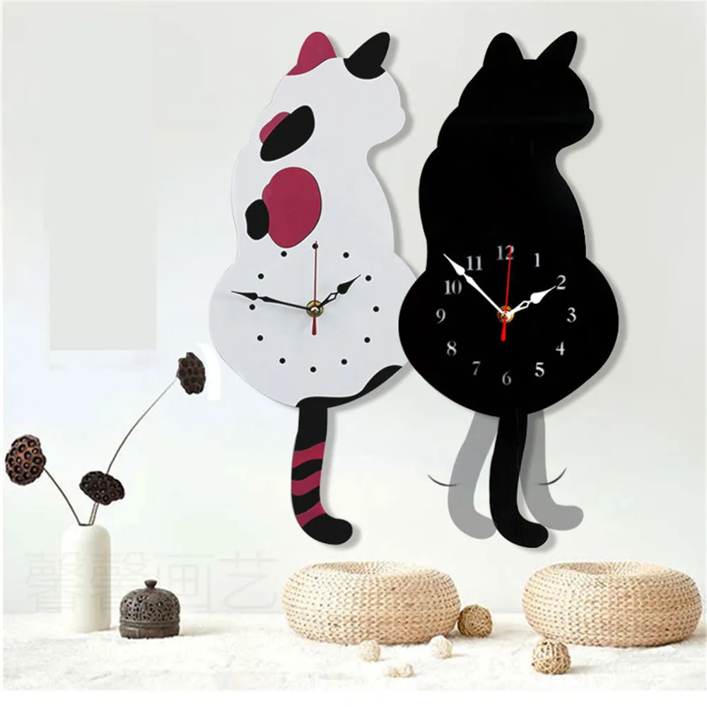 Creative Cute Cat Wall Clock Simple Modern Design with Wagging Funny Tail Animal Clocks Acrylic Quartz Wall Watch Home Decor
Creative Cute Cat Wall Clock Simple Modern Design with Wagging Funny Tail Animal Clocks Acrylic Quartz Wall Watch Home Decor