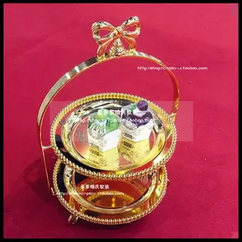 1PCS European retro gold double layer bow snack cake rack wrought iron fruit plate baking West Point display stand
1PCS European retro gold double layer bow snack cake rack wrought iron fruit plate baking West Point display stand