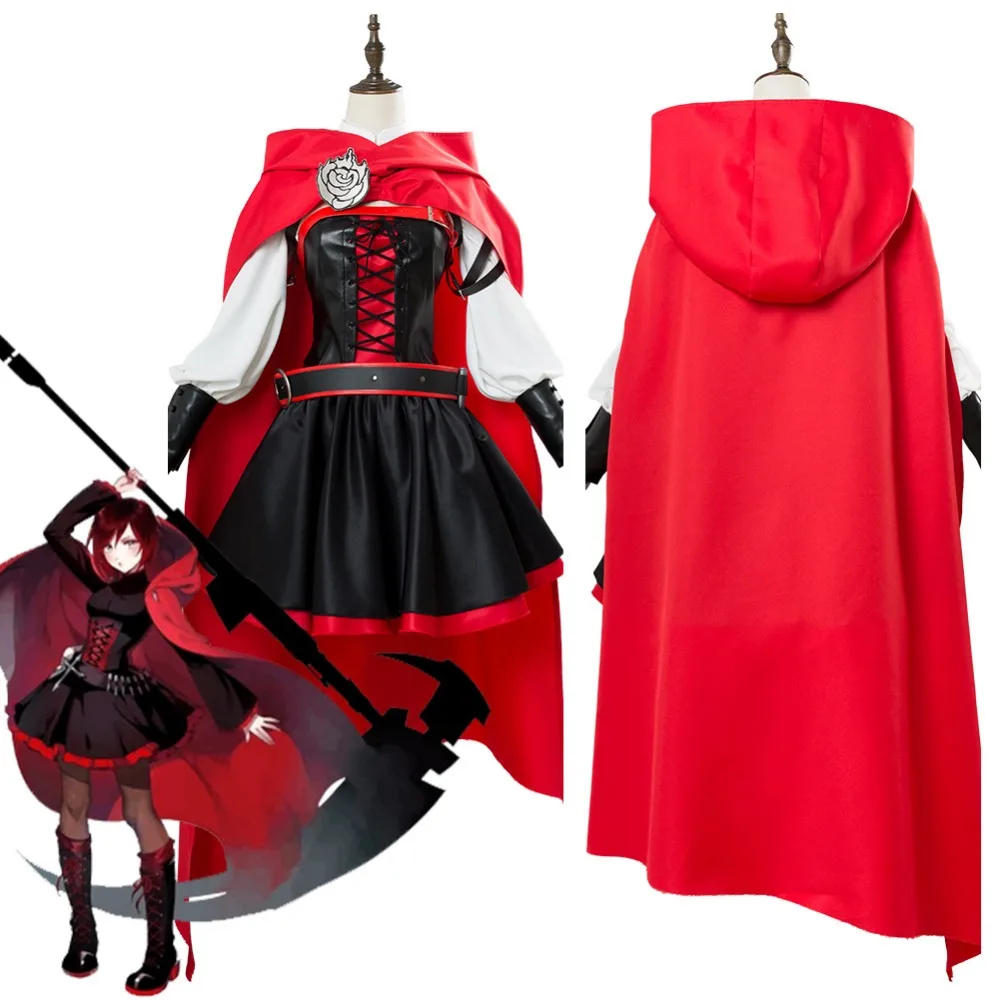 RWBY 3 Season Battler Costume Ruby Rose Cosplay Costume Dress Halloween Uniform Suit Adult Women Halloween Carnival Costumes
RWBY 3 Season Battler Costume Ruby Rose Cosplay Costume Dress Halloween Uniform Suit Adult Women Halloween Carnival Costumes