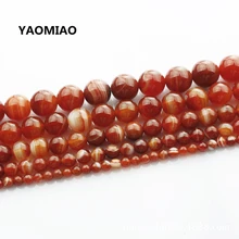 YAOMIAO Round Striped Red Carnelian Beads 4mm To 12mm Natural Agat Stone Beads DIY Gift For Bracelet Making Length 30-40cm 
YAOMIAO Round Striped Red Carnelian Beads 4mm To 12mm Natural Agat Stone Beads DIY Gift For Bracelet Making Length 30-40cm