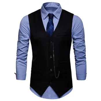 Black Slim Fit Vest Men 2019 Fashion Vintage Chain Design Mens Suit Vest Business Casual Vest Waistcoat Men Gilet Costume Homme
Black Slim Fit Vest Men 2019 Fashion Vintage Chain Design Mens Suit Vest Business Casual Vest Waistcoat Men Gilet Costume Homme
